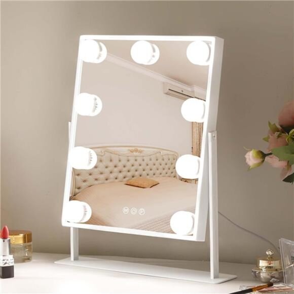 Vanity Mirror with Lights Hollywood Lighted Makeup Mirror with 9 Dimmable Bulbs - Picture 1 of 7